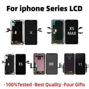 Mobiltelefon LCD OLED TFT Incell Visa mobiltelefon Touch Panels för iPhone X Xs Max XR 11 Full Pouch Screen Digitizer Komplett ersättningsmontering Qulity 100% testad