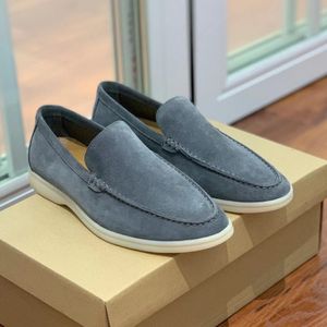 LP PIANA Couples shoes Summer Walk Charms embellished suede loafers Moccasins Genuine leather casual slip on flats Men Luxury Designer Dress shoes factory footwear