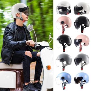 Мотоциклетные шлемы Простые мужчины Женские шлем наполовину лицо ABS мотоцикл Электрическая безопасность Moto Cakque для женщин/мужчин