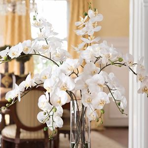 9 teste 98 cm fiori di orchidea farfalla artificiale fiori di orchidee di falena finta per decorazioni per la casa di festival di Natale di nozze