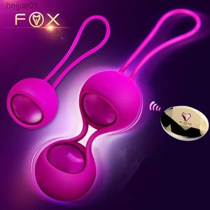 Fox Silicone Smart Touch Remote Control Vibrating Egg Kegel Balls Vaginal Tight träning Vibrator Ball Vuxen Sex Produkt L230518