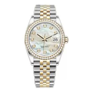 Relógio feminino clássico de alta qualidade Relógio de data Mecânico Movimento automático Relógios de aço inoxidável 36 mm Branco Madrepérola Face Har280L