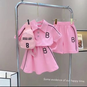 Clothing Sets Girls Summer T-shirt Sets Children's Sets Polo T-shirt for Boys and Girls Student Casual Outfits Teenager Pink Skirt 12 Year Old 230607