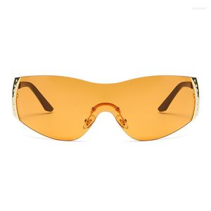 Sonnenbrille Tinbortana Y2K Randless Wrap für Männer Frauen Star Mode UV400 Trendy Stylish Vintage 2251