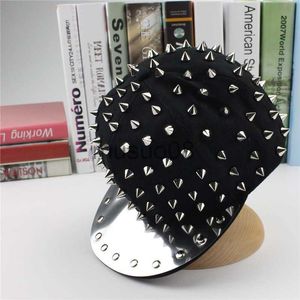 Bonés de bola de alta qualidade Bonés de hip hop chapéus Punk Hedgehog Hat Bigbang Personality Jazz Snapback Boné Homens Mulheres Spike Studs Rivet Hat Punk Styl J230608