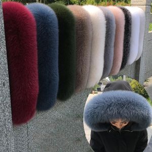 Szaliki 2023 Kobiety futra kołnierzyka Furry na zimowy płaszcz kapornik wystrój prawdziwy szalik