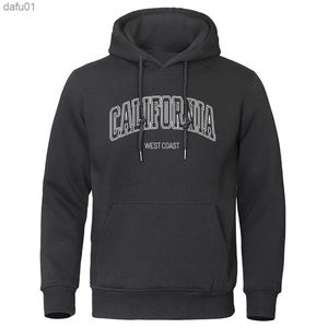 U.S.A California West Coast Street Print Male Phoodie Fashion Loose Clothing Fleece Warm Sweatshirt O-Neck Polover Hoody for Men L230520