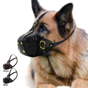 Muzzles Orijinal deri köpek namlu ayarlanabilir köpek namlu pitbull eğitimi için pitbull eğitimi ısırmayı önlemek çiğneme havlamasını önlemek