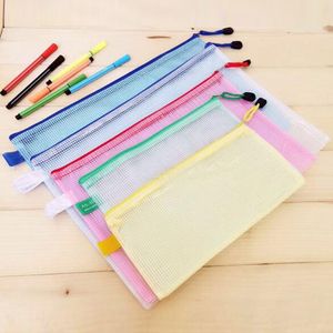 Anteckningar 10 PCSLOT Griding Waterproof Zip Bag Document Pen Arkivficka Fickmappen Office School Supplies Pencil Pen Case Bag Pouch Holder 230607