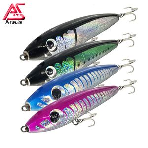 Betar lockar som simning stickbait toppvatten lockar fiske 65g100g140g trä gt tonfisk trolling blyerts konstgjord flytande långa gjutning wobblers 230607