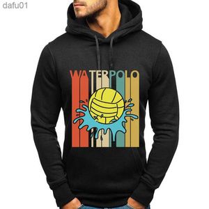 2023 Nyaste manens Autumn och Winter Waterpolo Print Men Long Sleeve Hoodies Men's Design Casual Sport Hooded Sweater S-4XL L230520