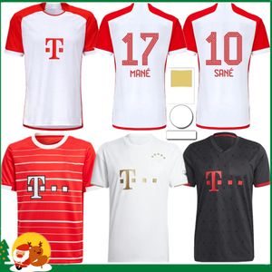 23 24 Bayerns Münih Soccer Forma 2023 Mane Sane Goretzka Coman Muller Davies Kimmich Futbol Gömlekleri Erkekler / Çocuk Kit üniformaları