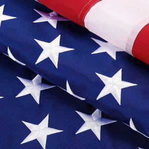 1pc bandiera americana bandiera degli Stati Uniti premium per esterni per impieghi gravosi, bandiera USA con stelle ricamate di lusso e occhielli in ottone senza pennone