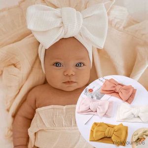 Аксессуары для волос Baby Bownot Hebder New Cute Big Bows Soft Turban for Kids Elastic Headwrap Girl R230608