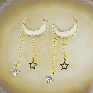 Charms 15st/Lot High QualityNbsp; CZ/ENAMELNBSP; Pendant Moon/Star Shape Emamel Charm smycken Halsband gör komponent Partihandel