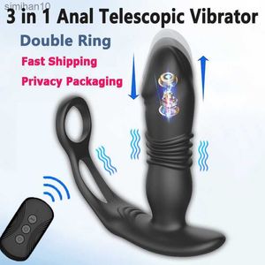 Anal Plug Telesic Prostate Massager Vibrator Remote Control Buttplug Male Penis Rings Stimulator Sex Toys For Men Adult varor L230518