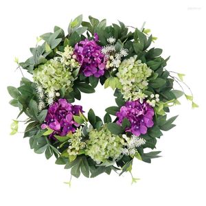 Dekorativa blommor konstgjorda hortensia krans för ytterdörrvägg bröllopsfest hem dekorationer