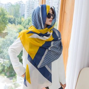 Kadınlar için Eşarp Eşarp Sonbahar Moda Lüks Pamuk Keten Şalları Sıcak Bandanas Müslüman Kış Bayanlar Renk Eşleşen Sarar