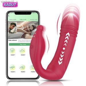 Bluetooth -толкающий вибратор для женщин контролируется приложение Gpot Dildo беспроводной клитор стимулятор секс -игрушки для взрослых товаров для женщин L230518