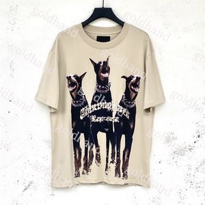 High Street Tees Designer Masculino Polos de Verão Fashion Dog Impresso Hip Hop Manga Curta Camiseta Casual