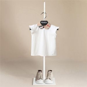 T-shirt T-shirt da bambina in cotone Canotta estiva per bambini Camicie senza maniche Top da 2 a 8 anni Gilet per bambini Baby Back Button Design 230608