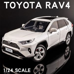 DIECAST MODEL CAR 124 Scale off-road SUV Model Car Metal Diecast Symulacja pojazdu Kolekcja Sound Light Toy dla dzieci Prezent 230608