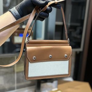 Crossbody Bag Vintage Checked Messenger Bags Grained Leather Handbag Purse Detachable Jacquard Woven Letter Strap Metal Studs Women Clutch Bag 7a Quality