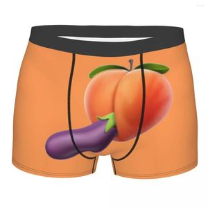 Underbyxor sexig anpassad rolig mat porr persikas aubergine design underkläder andningsboxare trosor shorts trosor mjuka för homme