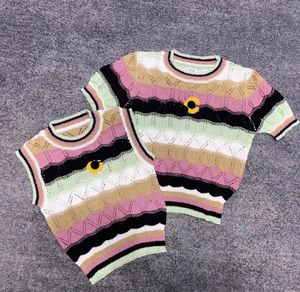 8color Luxury Women's Designer Casual Knit Short Sleeve Sweaters Fashion Wear Classic Letter Pattern Lady Tops Knitwear Ladies Sweater