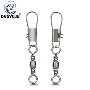 Fishing Hooks DNDYUJU 300pcs Stainless Steel Swivels Fishing Connector Pin Bearing Swivel with Snap Fishhook Lure Fishing Tackle Accessories 230608