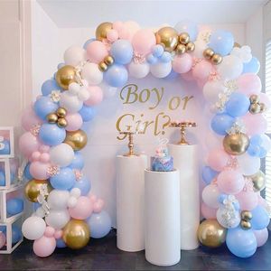 Andra evenemangsfestleveranser baby shower dekorationer macaron vit rosa blå guld ballong båg kit bröllop födelsedag pojke eller tjej kön avslöjar 230608