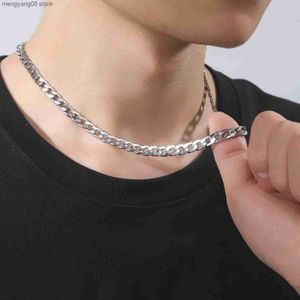 Pendant Necklaces Eueavan 10pcs Punk Curb Cuban Chain Necklaces for Men Women Stainless Steel Basic Chains Hip Hop Rock Jewelry Accessories T230609