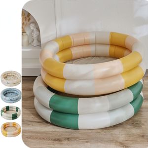 Pool Accessories 90# Vintage Striped Baby Swimming Pool For Babe Household Outdoor Paddling Pool Soft PVC Round Fence Play Space Room Bath Pool 230608