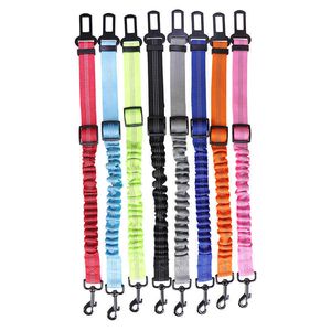 Dog Collars Leashes Pet Supplies Traction Seat Belt Car Rope Doublesided Reflective Telescopic Buffer Elastic Accessories Z0609