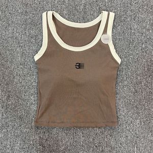 Yoga kostym klänning bh väst kvinnor gröda topptankar camis toppar designer anagram-embroidered bomullsblandning e shorts kjolar damer solid vintage t48