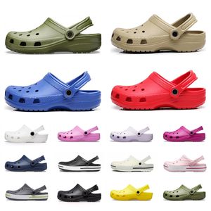 designer sandaler djupa lila tofflor glider klassiska män trippel svart vit röd khaki bule teal vattentät skornursing sjukhus kvinnor krokodil spännet sandal