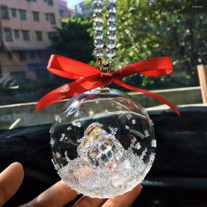 Charms Crystal Gift Box Bola Fashion Pingente Interior Strass Bling Ornament Hanging Pendurado Charm Car Decoração de Natal