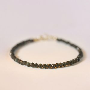 Strand Natural 3mm Black Obsidian Beads Bracelet For Fine Women Vintage Style Personalized Crystal Bracelets Jewelry