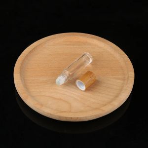 5ml 10ml Essential Oil Roll-on Bottles Clear Glass Roll On Perfume Bottle with Natural Bamboo Cap Stainless Steel Roller Ball All-match