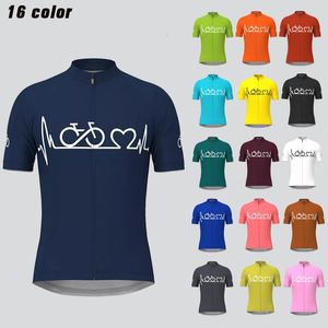 Cycling Shirts Tops Bike Heartbeat Men's Cycling Jersey Summer Short Sleeve Cycling Shirt Mountain Road Bike Cycling Tops Quick-Dry Bike Jersey 230608