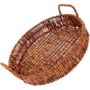 Dinnerware Sets Rattan Storage Tray Snack Baskets Gifts Empty Basket Bread Serving Pp Decorative Creative
