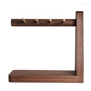 Haken Massivholz Messing Schlüsselhaken Verandatür Kreative Anzeige Desktop Lagerregal Regal Organizer Mail