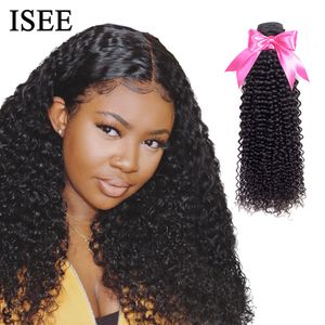Hair Bulks ISEE HAIR Mongolian Kinky Curly Bundles 100 Human Extensions Nature Color Buy 1 3 4 Thick 230609