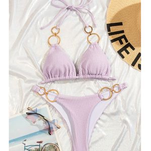 Damskie stroje kąpielowe kantar bikini bandaż bandaż plażowy bandaż stałe stałe bikini seksowne dwuczęściowe kostium kąpielowy Kobiety Sumpingwear 230608