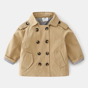 Tench Coats Spring Autumn 2 3 4 5 6 8 10 12 Years Windbreaker Classic Khaki Outerwear Doublebreased Trench Coat for Kids Boy Sdfewf 230608