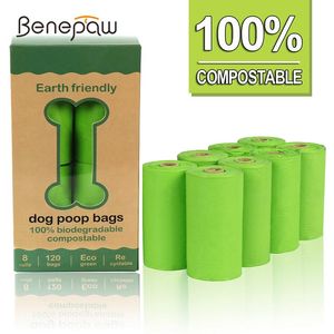 Carrier Benepaw Biodegradable Dog Poop Bag Durable Odorless Leakproof Pet Waste Bags Easy To Tear Off 120 Counts/ 60 counts