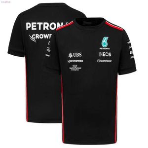 T-shirts masculinos mais recente 2023 para Mercedes Benz T-Shirt F1 Racing Car 3D Streetwear Principed Sports Sports Gordes Damas com pescoço redondo para crianças