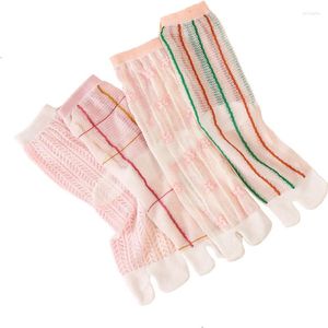Männer Socken 5 Paar Dünne Zwei Zehen Clogs Sommer Große Mesh Frauen Hohe Qualität Baumwolle Atmungs Koreanische Süße Weibliche mit Zehen