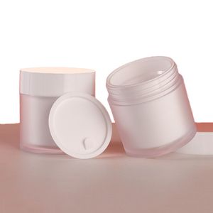 Frascos de plástico fosco para creme facial 30g recipiente para cosméticos recipiente frasco de camada dupla com forro