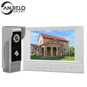 7 Inches Wired Video Doorbell Intercom System Door Phone with Unlock Monitoring for Home Office Apartment